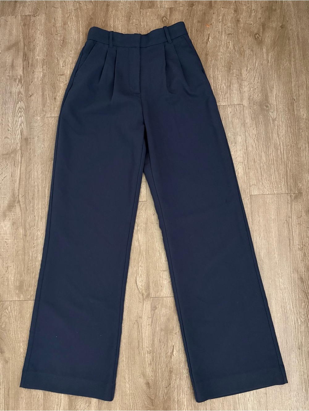 Abercrombie & Fitch Sloane Tailored Wide Leg Trouser Pants Navy Size 2